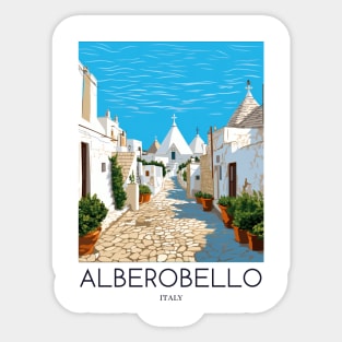 A Pop Art Travel Print of Alberobello - Italy Sticker